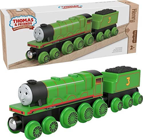 Cheap Wooden Railway James Engine And Coal Car Push-Along Train Made From Sustainably Sourced Wood For Kids 2 Years And Up - Train Adventure Collection