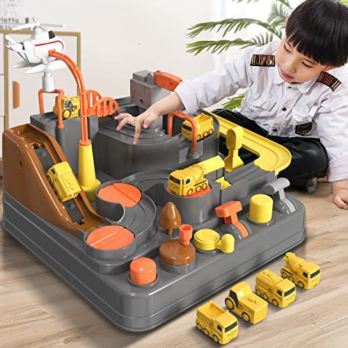 Kids Race Track Toys For Boy Car Adventure Toy For 3 4 5 6 7 Years Old Boys Girls Puzzle Rail Car City Rescue Playsets Magnet Toys W/ 3 Mini Cars Preschool Educational Car Games Gift Toys - Interactive Racing Play Set