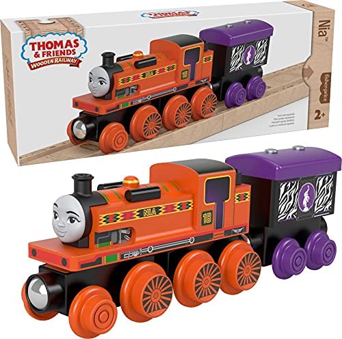 Cheap Wooden Railway James Engine And Coal Car Push-Along Train Made From Sustainably Sourced Wood For Kids 2 Years And Up - Train Adventure Collection