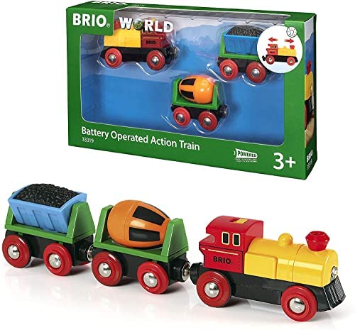 Budget RIO World – 33319 Battery Operated Action Train 3 Piece Toy Train For Kids Ages 3 And Up - Train Adventure Collection