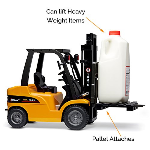 Deals Jumbo Remote Control Forklift 13 Inch Tall 8 Channel Full Functional Professional RC Forklift Construction Toys High Powered Motors 1:10 Scale – Heavy Metal – (TR-216) - Detailed Work Vehicle Toy