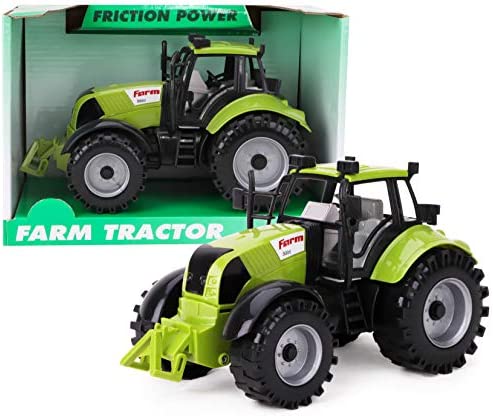 Friction Powered Farm Tractor With Opening Bonnet (Pink) - Detailed Work Vehicle Toy