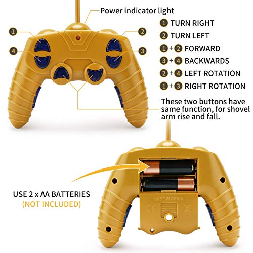 Remote Control Construction Toy – RC Bulldozer 1/24 Front Loader RC Tractor Vehicles With 2 Rechargeable Batteries Pretend Construction Playset Toys For 3 4 5 6 Years Old Boys Girls Kids Gift - Detailed Work Vehicle Toy