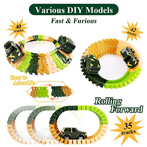 New Dinosaur Train Toys For Kids Longer Track 6 Realistic Jurassic Dino Figures 2 Electric Toy Car Twisted Flexible Train Track Set For Toddlers Boys & Girls 3 4 5 6 7 Years - Interactive Racing Play Set