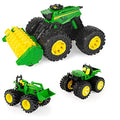 Toddler Toys Monster Treads Super Scale Combine Toy Set With 2 Extra Monster Treads Vehicles Ages 3+ G - Detailed Work Vehicle Toy