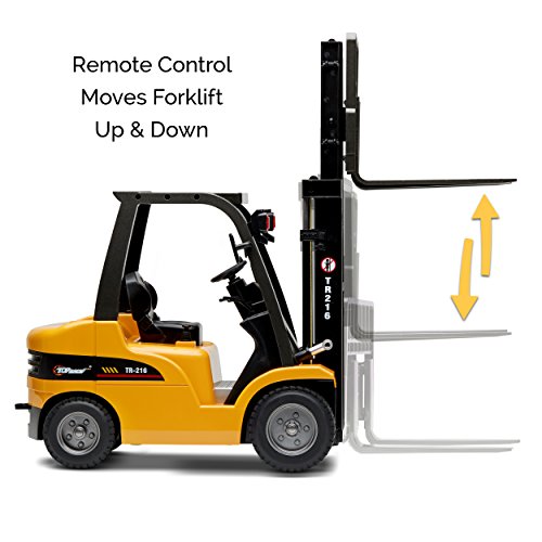 Deals Jumbo Remote Control Forklift 13 Inch Tall 8 Channel Full Functional Professional RC Forklift Construction Toys High Powered Motors 1:10 Scale – Heavy Metal – (TR-216) - Detailed Work Vehicle Toy