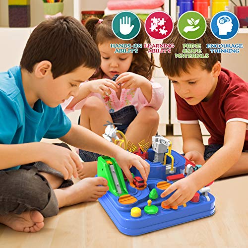 Toddler Toys For 3 4 5 Years Old Boys Girls Car Adventure Toys City Rescue With 4 Mini Cars,Race Tracks Car Toys For Boys Age 3-5 Birthday Gifts For 3-5 Year Old Boys Girls 10.2×10.2×7.2in - Interactive Racing Play Set