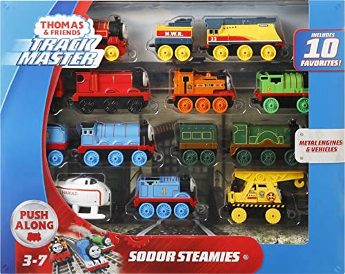 Deals Price Thomas & Friends Sodor Steamies 10-Pack Of Die-Cast Metal Push-Along Train Engines And Vehicles For Preschool Kids Ages 3 And Up - Train Adventure Collection