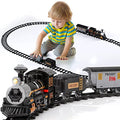 Electric Christmas Train Set For Kids Battery-Powered Train Toys With Sounds Include 4 Cars And 10 Tracks Classic Toy Train Set For 3 4 5 6 Years Old Boys Girls - Train Adventure Collection