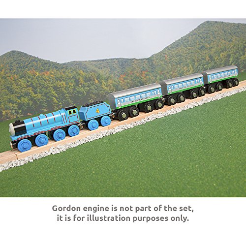 Toys 3 Pcs Large Wooden Railway Express Coach Cars Fits Thomas The Tank Engine Brio Chuggington Wooden Train - Train Adventure Collection
