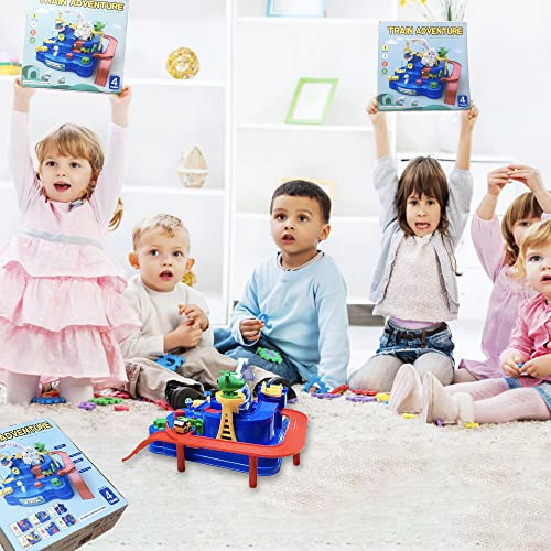 New Toddler Race Track Kids Boy Car Toys Age 3 4 Year Old Boys Girls Preschool Puzzle Rail Car Adventure City Rescue Game Parking Garage Playset Birthday Educational Gifts For Kids Ages 3 4 5 6 Years Old - Interactive Racing Play Set