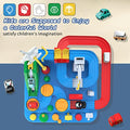 Preschool Educational Car Toys Gifts Puzzle Car Race Tracks Race Track Toys For Boy Car Adventure Toy For 3 4 5 6 7 8 Years Old Kids (Blue Helicopter Car) - Interactive Racing Play Set