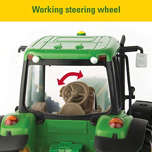 TOMY John Deere Big Farm Tractor With Wag - Detailed Work Vehicle Toy