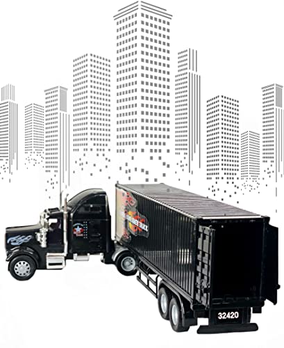 Rig Heavy Duty Tractor Trailer Transport Series Big Box Tractor Trailer (Colors May Vary) - Detailed Work Vehicle Toy