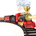 Cheap Train Set – Train Toy For Boys Girls W/ Smokes Lights & Sound Railway Kits W/ Steam Locomotive Engine Cargo Cars & Tracks Christmas Gifts For 3 4 5 6 7 8+ Year Old Kids Red - Train Adventure Collection
