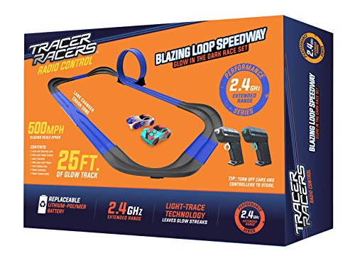 2.4 GHz Radio Control Remote Slot-Less Cordless Racing Blazin Loop Speedway Track Set With Two C - Interactive Racing Play Set