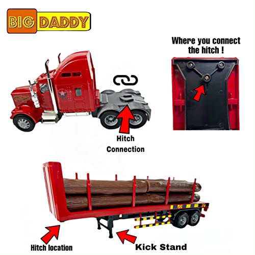 Wholesale Rig Heavy Duty Tractor Trailer Transport Series Lumber Truck Tractor Trailer - Detailed Work Vehicle Toy