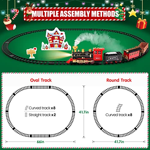 Cheap Train Set – Train Toy For Boys Girls W/ Smokes Lights & Sound Railway Kits W/ Steam Locomotive Engine Cargo Cars & Tracks Christmas Gifts For 3 4 5 6 7 8+ Year Old Kids Red - Train Adventure Collection