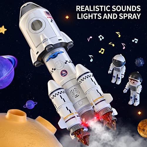 New Space Shuttle Rocket Toys For 3 4 5 6 7 8 9 Years Old Kids Science Educational Toys 5-in-1 STEM Aerospace Toys With 2 Astronauts Projection Lamp Space Adventure Toys Gift For Boys Girls 3+ - Rocket Adventure Collection