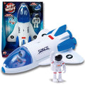 Stro Venture Space Shuttle Toy – Plastic Spaceship For Kids With Lights And Sound – Astronaut Figure Openable Cockpit And Compartment Extended Arm – Fun Space Gift Toys For Any Mission & Adventure - Rocket Adventure Collection