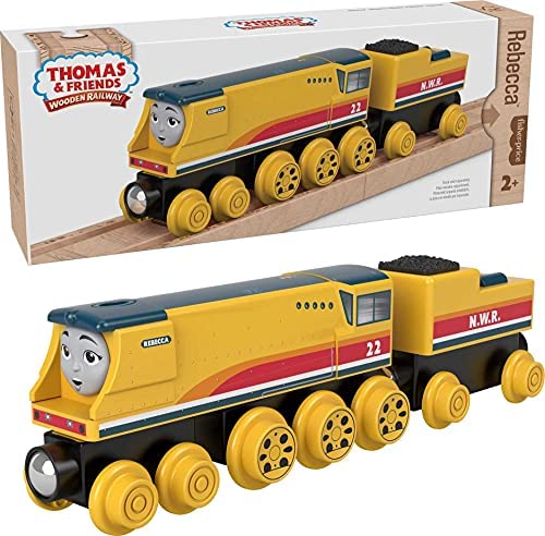 Cheap Wooden Railway James Engine And Coal Car Push-Along Train Made From Sustainably Sourced Wood For Kids 2 Years And Up - Train Adventure Collection