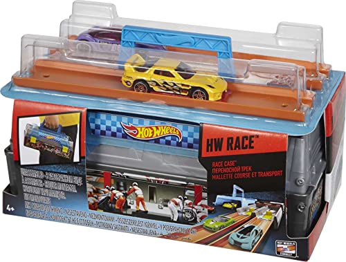 Discount Race Case Track Set With 2 Hot Wheels Cars Dual Launcher For Side-By-Side Racing Storage Container Toy For Kids 4 Years Old & Up - Interactive Racing Play Set