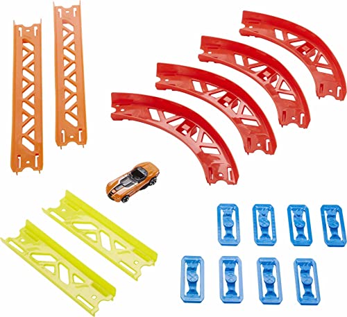 Track Builder Pack Assorted Curve Parts Connecting Sets Ages 4 And Older - Interactive Racing Play Set