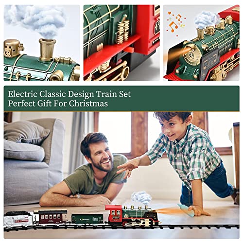 Train Set – Rechargeable Battery And Remote – Around The Christmas Tree With Water Steam Music & Lights – Electric Train Toy Gift Toys For Age 3 4 5 6 7 8+ Kids Toddlers 2022 Remote Control Train Se - Train Adventure Collection