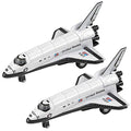 Diecast Space Shuttle With Pullback Mechanism Set Of 2 Diecast Metal NASA Space Toys For Boys Astronaut Cake Decorations Astronaut Space Theme Party Favors - Rocket Adventure Collection