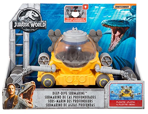 MATCHBOX JURASSIC WORLD VEHICLE DEEP-DIVE SUBMARINE Vehicle - Underwater Exploration Collection