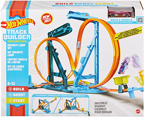 Budget Track Set And 1:64 Scale Toy Car Track And Loop Building Kit With Adjustable Set-Ups And Jump Infinity Loop Kit - Interactive Racing Play Set