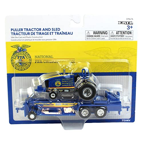 New Set Of 2 1/64 FFA Die-cast Pulling Tractors & Sleds 37480 - Detailed Work Vehicle Toy
