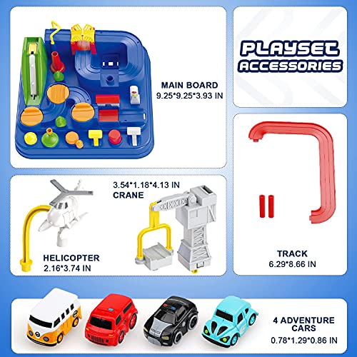 New Car Adventure Toys Race Track For Toddlers – Boy Toy & Race Tracks For Boys – Toddler Car Toys Preschool Educational Toy Cars For Kids 3 4 5 6 7 Year Old Car Track Gifts For Kids - Interactive Racing Play Set