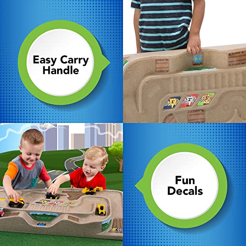 Portable Carry And Go Kids Race Track Toy Car Train Table 2-Sided No Assembly For Children 3 4 5 6 7 Years Old Boys Girls Made In USA - Interactive Racing Play Set