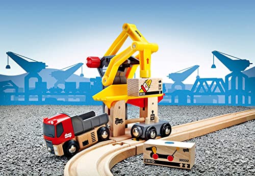 RIO World – 33280 Freight Goods Station Toy Train Accessories For Kids Age 3 And Up Green - Train Adventure Collection