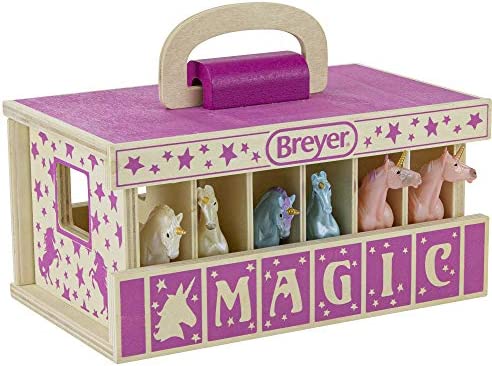 Top 10 Horses Unicorn Magic Wooden Stable Playset With 6 Unicorns 6 Piece Playset 6 Stablemates Unicorns Included 6 H X 9 L X 2.5 D 1:32 Scale Model 59218 Multicolo - Detailed Work Vehicle Toy