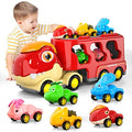 New Dinosaur Truck Toys For Kids 3-5 Years Cars Toys For Toddler 1-3 6 In 1 Jurassic Dinosaurs Trucks Toys Semi Truck Toy Car For Boys And Girls Age 2-3 well-suited Gift For Baby & Toddler Toys - Interactive Racing Play Set