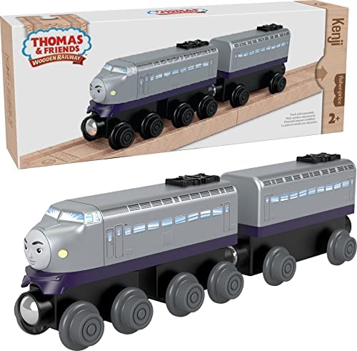 Cheap Wooden Railway James Engine And Coal Car Push-Along Train Made From Sustainably Sourced Wood For Kids 2 Years And Up - Train Adventure Collection