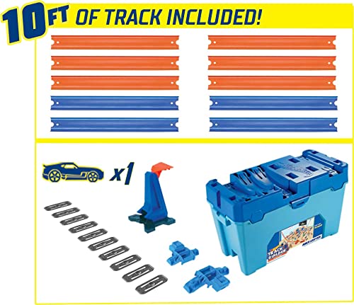 Deals Track Builder Multi Loop Box Ultimate Storage 10 Feet Of Track Connectors Launcher Diecast Car Portable Ages 4 And Abov - Interactive Racing Play Set