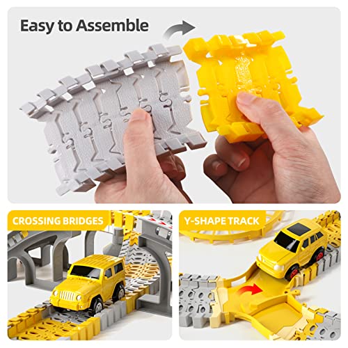 Wholesale IHaHa 236 PCS Construction Toys Race Tracks For Boys Kids Toys 6 PCS Construction Car And Flexible Track Playset Create A Engineering Road For 3 4 5 6 Year Old Boys Girls Toys - Interactive Racing Play Set