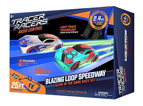 2.4 GHz Radio Control Remote Slot-Less Cordless Racing Blazin Loop Speedway Track Set With Two C - Interactive Racing Play Set