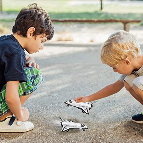 Diecast Space Shuttle With Pullback Mechanism Set Of 2 Diecast Metal NASA Space Toys For Boys Astronaut Cake Decorations Astronaut Space Theme Party Favors - Rocket Adventure Collection