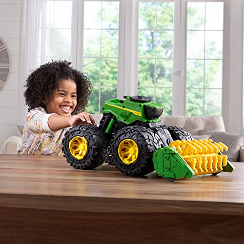 Toddler Toys Monster Treads Super Scale Combine Toy Set With 2 Extra Monster Treads Vehicles Ages 3+ G - Detailed Work Vehicle Toy