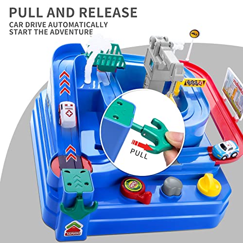 Deals Kids Race Track Car Adventure Toy For Toddlers – Car Rescue Adventure Toys Gifts For Boys Age 3 Car Toys For Toddlers 2-4 Years Educational Puzzles Car Toys For 4 5 6 Year Old Boys Girls - Interactive Racing Play Set