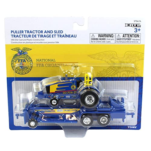 New Set Of 2 1/64 FFA Die-cast Pulling Tractors & Sleds 37480 - Detailed Work Vehicle Toy
