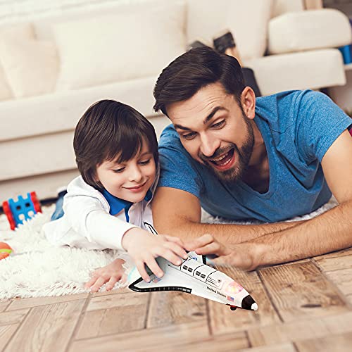 Light Up Space Shuttle Toy 1PC Battery Operated Spaceship Toy With LEDs Sounds And Pullback Motion Outer Space Party Decoration Great Space Gifts For Boys And Girls 6 Inches - Rocket Adventure Collection