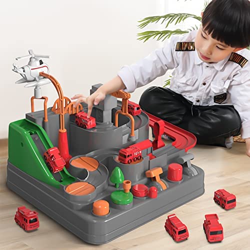Kids Race Track Toys For Boy Car Adventure Toy For 3 4 5 6 7 Years Old Boys Girls Puzzle Rail Car City Rescue Playsets Magnet Toys W/ 3 Mini Cars Preschool Educational Car Games Gift Toys - Interactive Racing Play Set