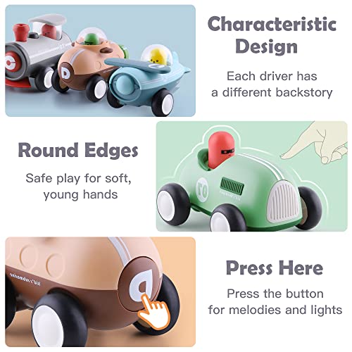 Promo Baby Car Toys W/ Lights Music Toddler Push And Go Friction Powered Toy Set Kids Electronic Submarines Vehicle Playset Birthday Gift For 12 18 Month 1 2 3 Years Old Boys Girls Infants - Underwater Exploration Collection