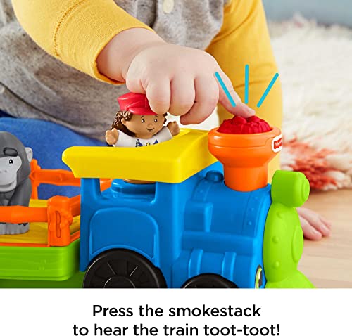Little People Zoo Train Toy With Music And Sounds For Toddlers 1 Conductor And 2 Animal Toy Figures Choo-Choo Zoo Train - Train Adventure Collection