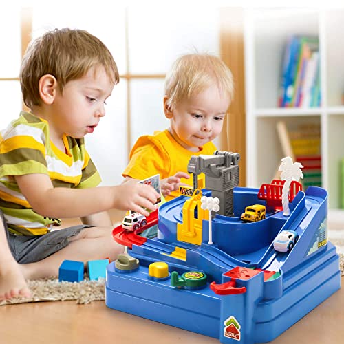 Deals Kids Race Track Car Adventure Toy For Toddlers – Car Rescue Adventure Toys Gifts For Boys Age 3 Car Toys For Toddlers 2-4 Years Educational Puzzles Car Toys For 4 5 6 Year Old Boys Girls - Interactive Racing Play Set